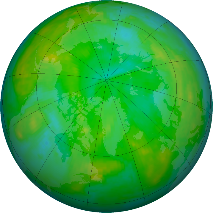 Arctic ozone map for 12 July 1997